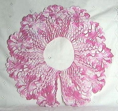 Large CROCHET COLLAR Pink PINEAPPLE