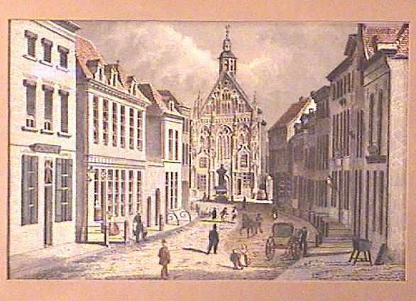 Framed ENGRAVING Ca.1850 GOTHIC CHURCH