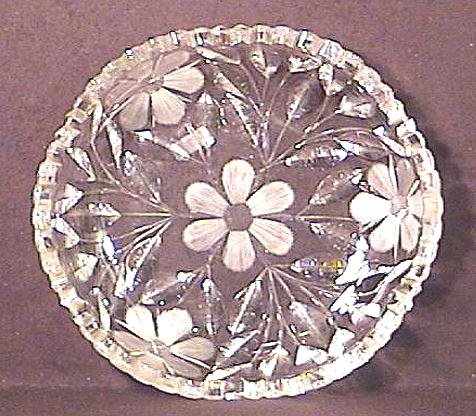 Cut Glass & Wheel Cut Shallow Bowl