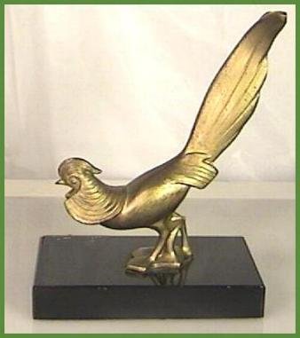 Art Deco Brass & Marble Pheasant Bookend