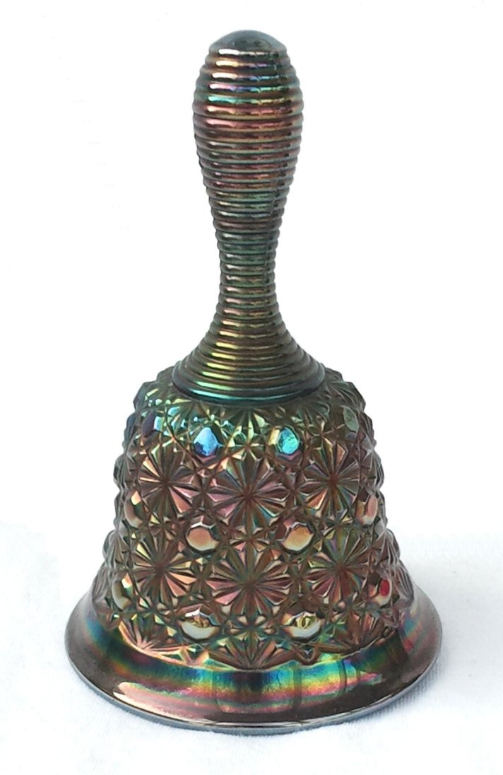 Vintage Fenton Carnival Glass Bell Daisy and Button Plum