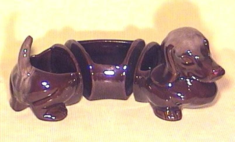 Vintage Dachshund Daxi Three Part Watch Holder / Change Caddy