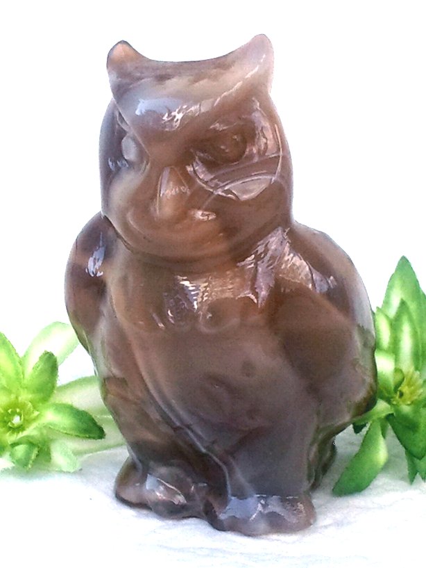 Slag Glass Owl Figurine by Imperial Glass Company 1962