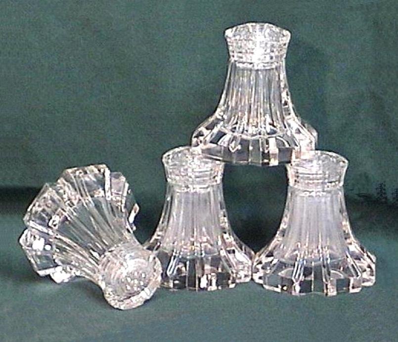 Cut Glass Salt & Pepper Shakers Set of Four Made in Czechoslovakia