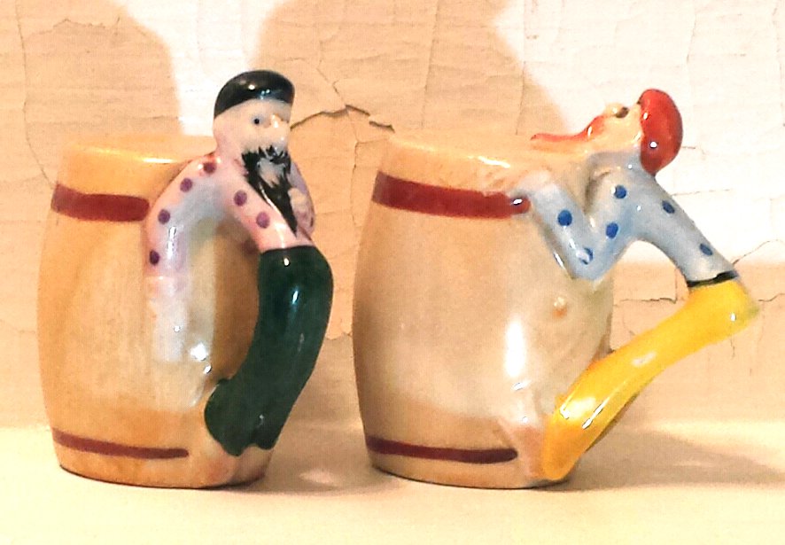 Drunken Hillbillies on Barrels Salt and Pepper Shakers