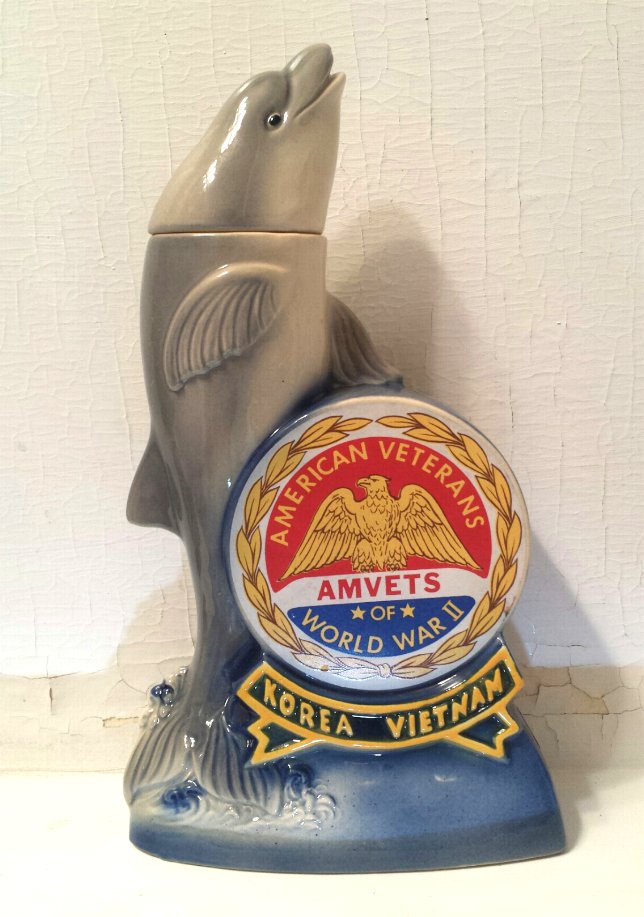 Ezra Brooks Dolphin Amvets Decanter 1974 Veterans National Convention