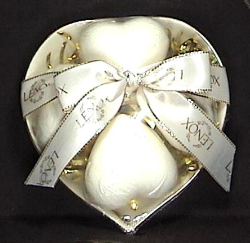 Lenox Heart Shaped Dish with Bath Soap Hearts & Ribbon, New from 2000, Valentine Gift