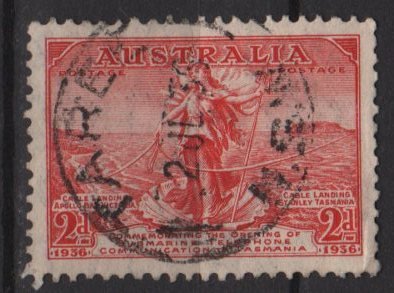 Australia 1936 - Scott 157 used - 2p, Australia-transmania Telephone link (6-621)