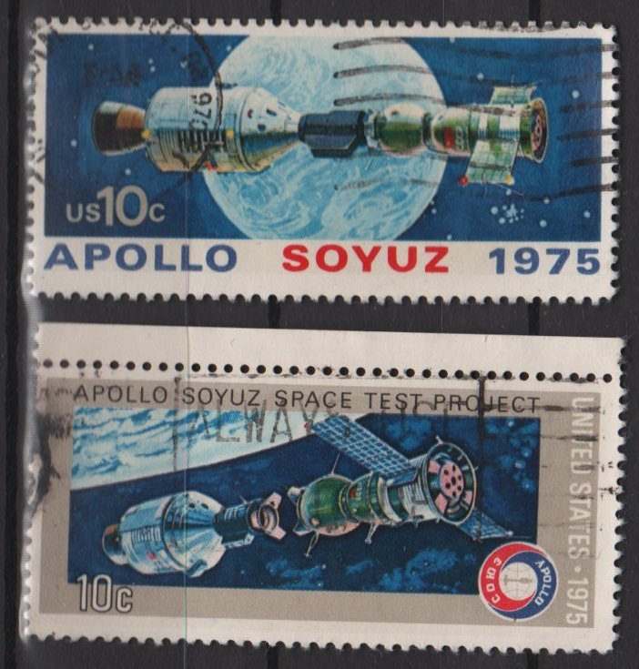 USA 1975 - Scott # 1569 & 1570 set of 2 used - Appolo & Soyuz Space issue (W-410)