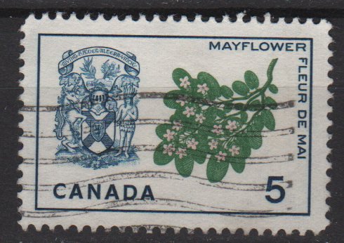 CANADA 1964 - Scott 420 used - 5c, Mayflower & Arms (10-452)