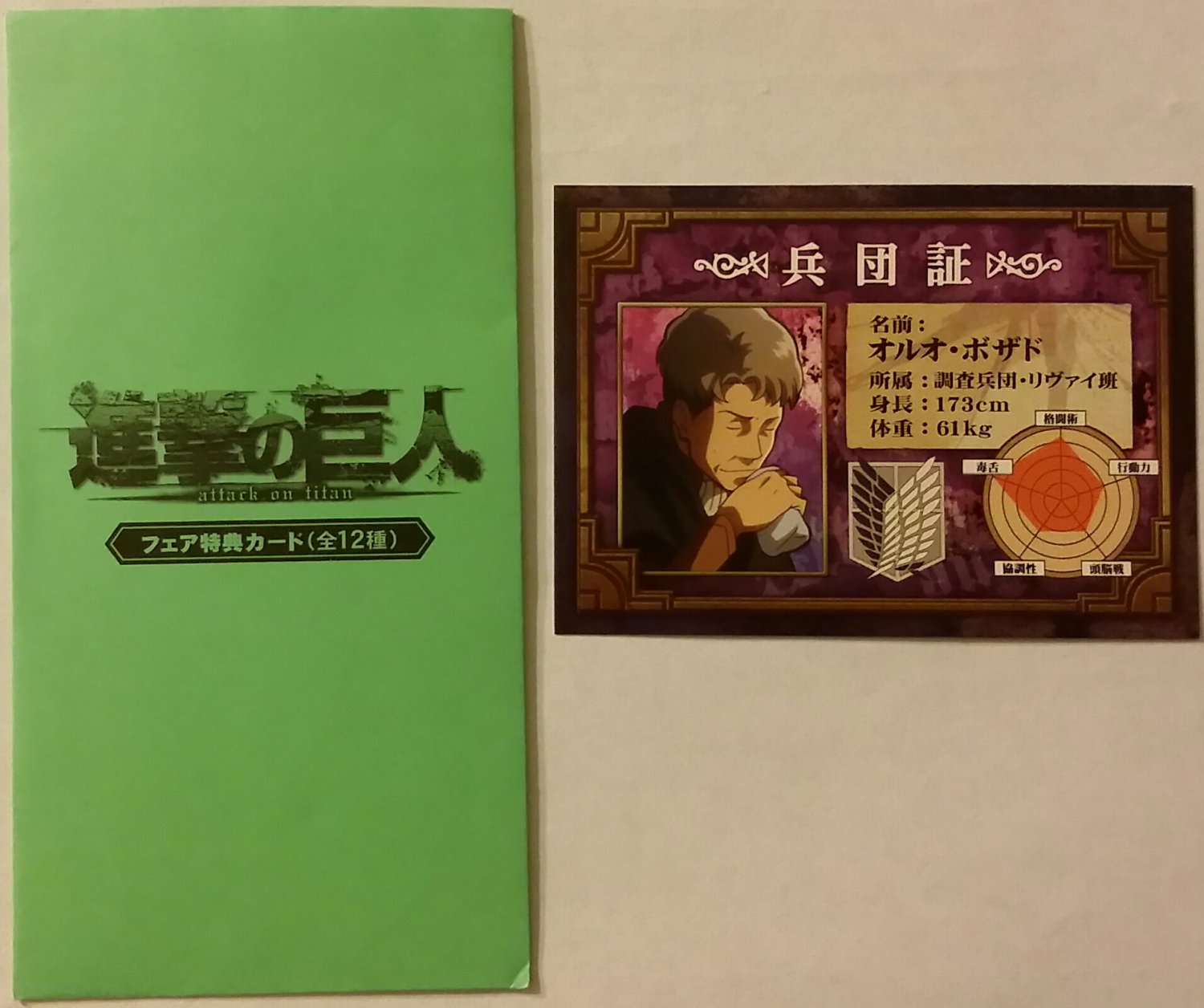 Attack on Titan (Shingeki no Kyojin) Oluo Bozado Identification Card Promo