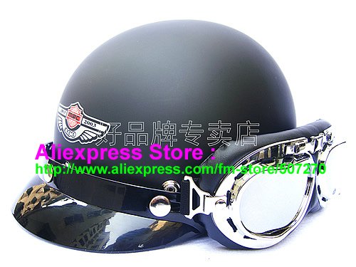 P.01 ABS Half Bol Vespa Cycling Open Face Motorcycle Matt Black Helmet Casco Casque & Goggles Free