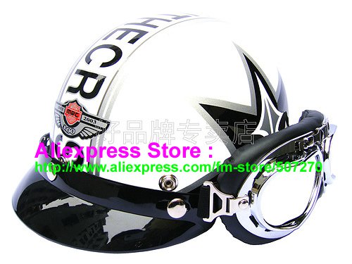 P.20 ABS Half Bol Cycling Open Face Motorcycle White # character Helmet Casco Casque & Goggles
