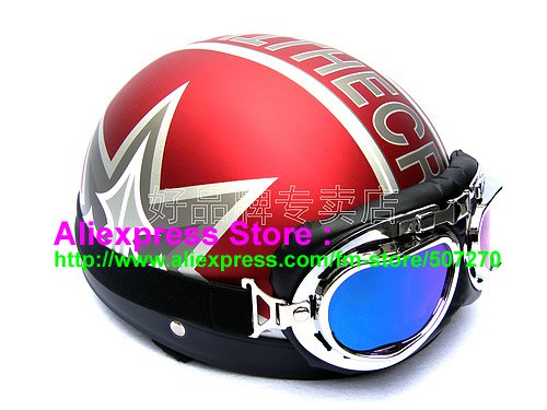 P.22 ABS Half Bol Cycling Open Face Motorcycle Matt Red # character Helmet Casco Casque & Goggles