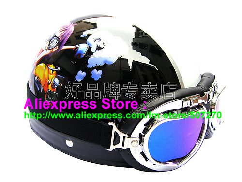 P.45 ABS Half Bol Cycling Open Face Motorcycle Black # Motor Boy Helmet Casco Casque & Goggles