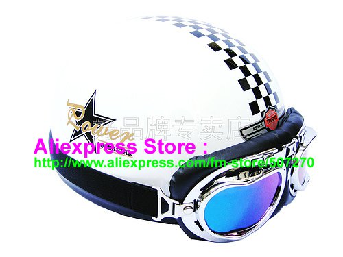 P.70 ABS Half Bol Cycling Open Face Motorcycle White # Grid Helmet Casco Casque & Goggles