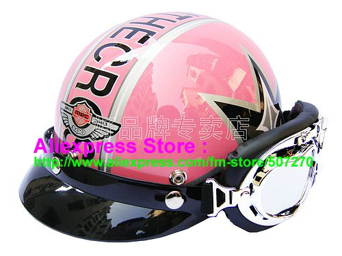 P.76 ABS Half Bol Cycling Open Face Motorcycle Pink # character Helmet Casco Casque & Goggles