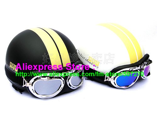 A.36- 2 Unit ABS Half Bol Vespa Cycling Open Face Motorcycle Matt Black + White Helmets & Goggles