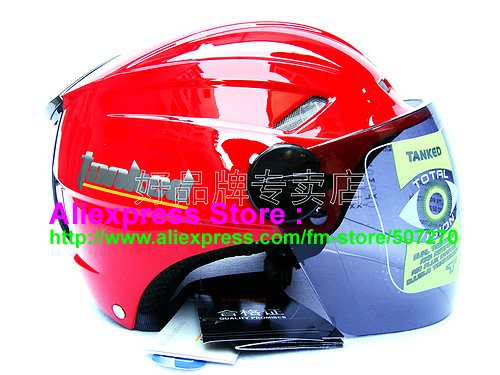 New Germany "Tanked 501" Half Vespa Motorcycle Open Face Racing Cycling Red Helmet