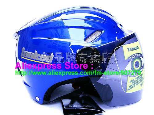 New Germany "Tanked 501" Half Vespa Motorcycle Open Face Racing Cycling Blue Helmet