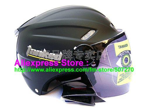 New Germany "Tanked 501" Half Vespa Motorcycle Open Face Racing Cycling Matt Black Helmet