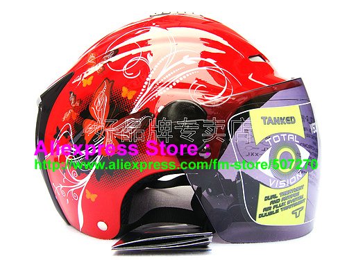 New Germany "Tanked 502" Half Vespa Motorcycle Open Face Racing Cycling Red Helmet