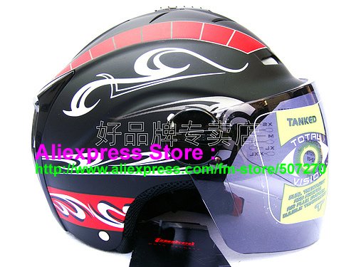 New Germany "Tanked 502" Half Vespa Motorcycle Open Face Racing Cycling Matt Black Helmet
