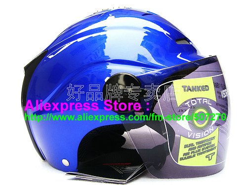 New Germany "Tanked 502" Half Vespa Motorcycle Open Face Racing Cycling Blue Helmet