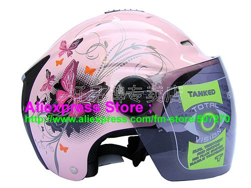 New Germany "Tanked 502" Half Vespa Motorcycle Open Face Racing Cycling Pink Helmet