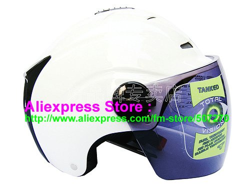 New Germany "Tanked 502" Half Vespa Motorcycle Open Face Racing Cycling White Helmet