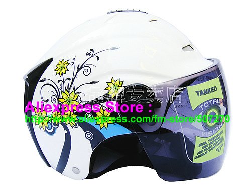 New Germany "Tanked 502" Half Vespa Motorcycle Open Face Racing Cycling White Helmet