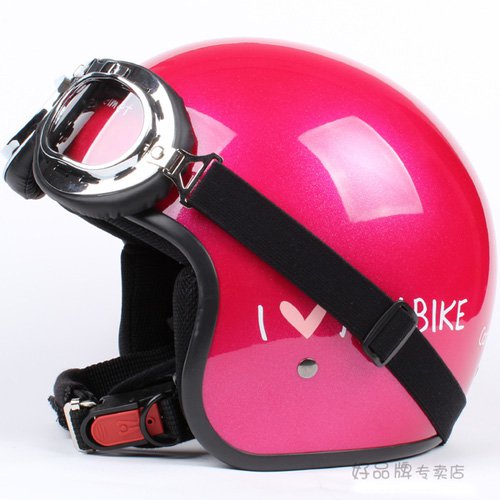 H.10 Taiwan " EVO " ABS Scooter Open Face Casque Motorcycle Red " MY BIKE " Helmet & UV Goggles