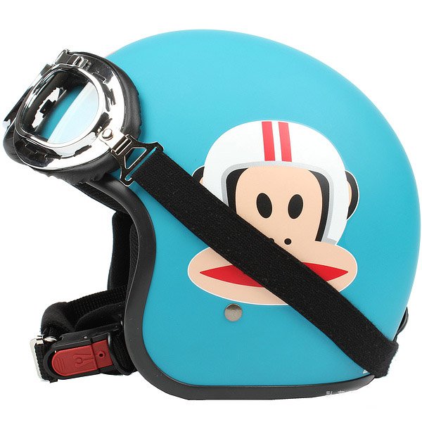 H.127 Taiwan "EVO" Scooter Casque Open Face Casco Motorcycle "Monkey" Matt Blue Helmet & Goggles