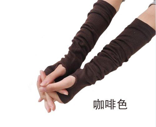 Coffee lady Fingerless Warmer Mitten long gloves wrist cover arm Half glove with Women fingers
