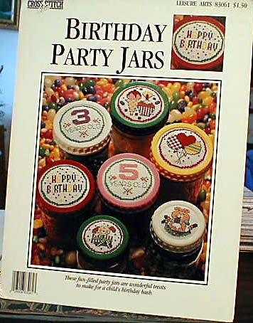 Birthday Party Jars - Cross Stitch