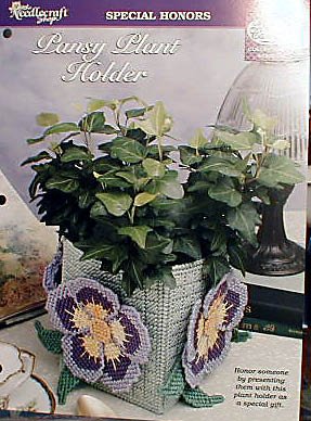 Pansy Plant Holder - Plastic Canvas Pattern in MINT Condition