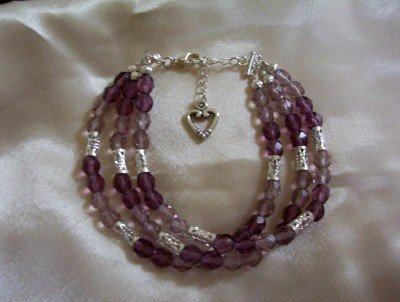 Pretty Purple Beaded Bracelet