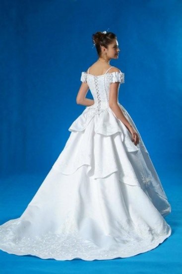 NEW FAIRYTALE WEDDING BRIDAL DRESS GOWN w/SILVER EMBROIDERY SIZE 16