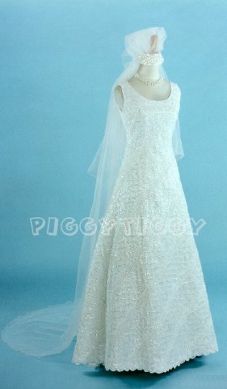 BNWT DELICATE HAND-MADE SEQUIN WEDDING GOWN DRESS SIZE 14