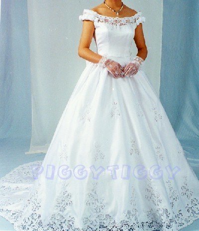 NEW OUTRAGEOUS PORTRAIT WEDDING GOWN BRIDAL DRESS SWAROVSKI CRYSTALS SIZE 10