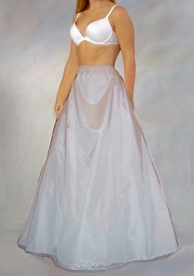 A-LINE WEDDING GOWN DRESS CRINOLINE PETTICOAT SLIP WHITE ~ MWT CP1WT