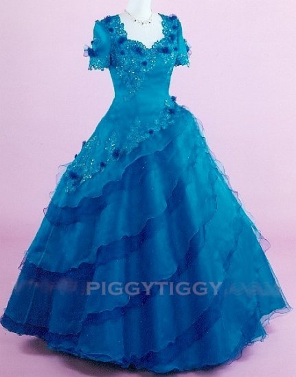 NEW METALLIC SILVER QUINCEANERA PROM EVENING GOWN DRESS SZ18