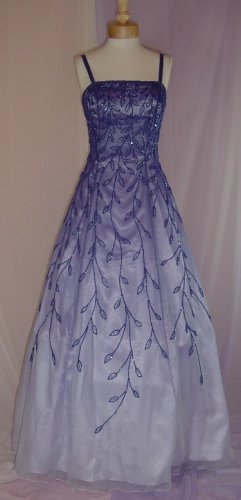 NEW BEAUTIFUL SILK COBALT PROM EVENING GOWN DRESS SIZE 16