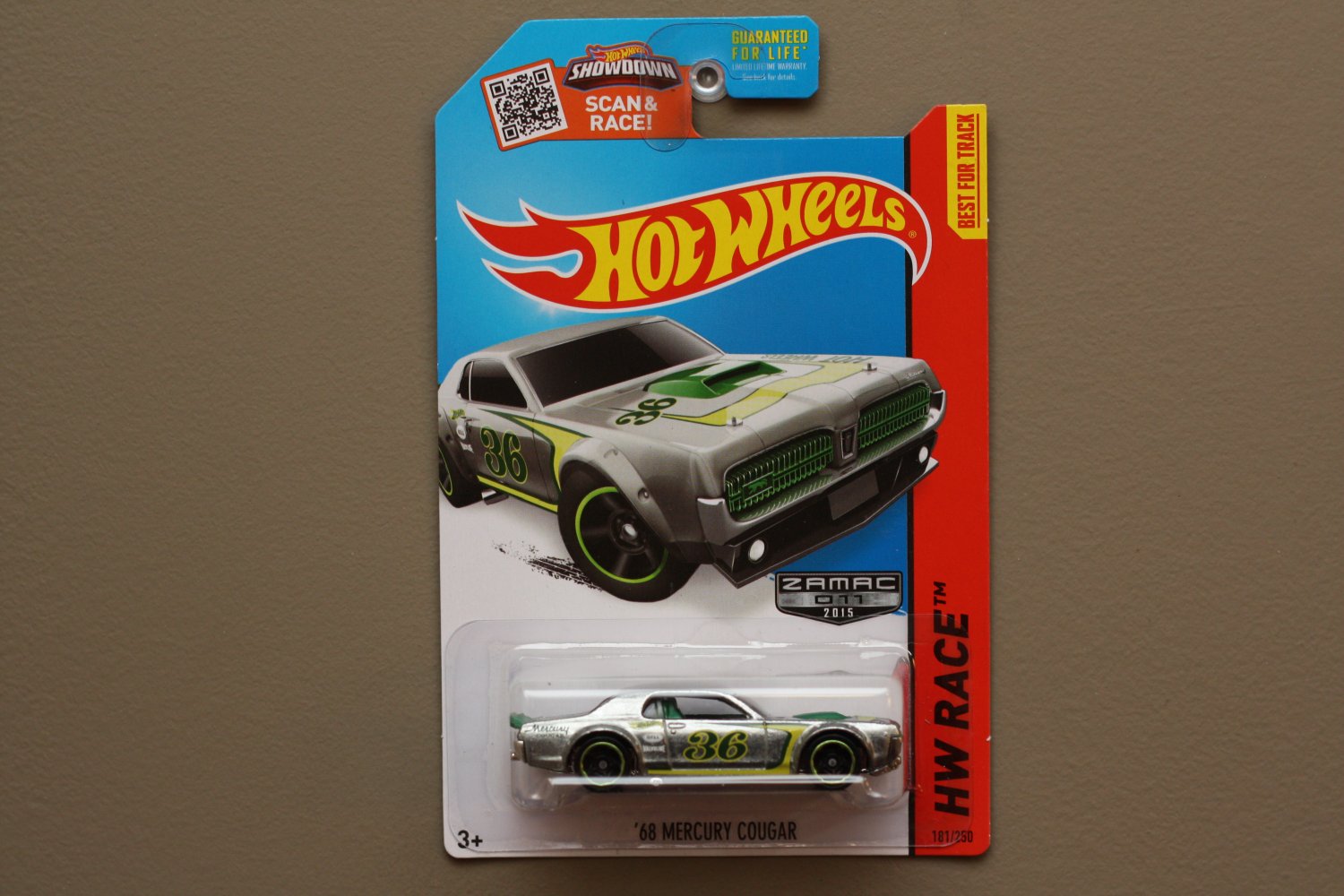 Hot Wheels 2015 HW Race '68 Mercury Cougar (ZAMAC silver - Walmart Excl.)