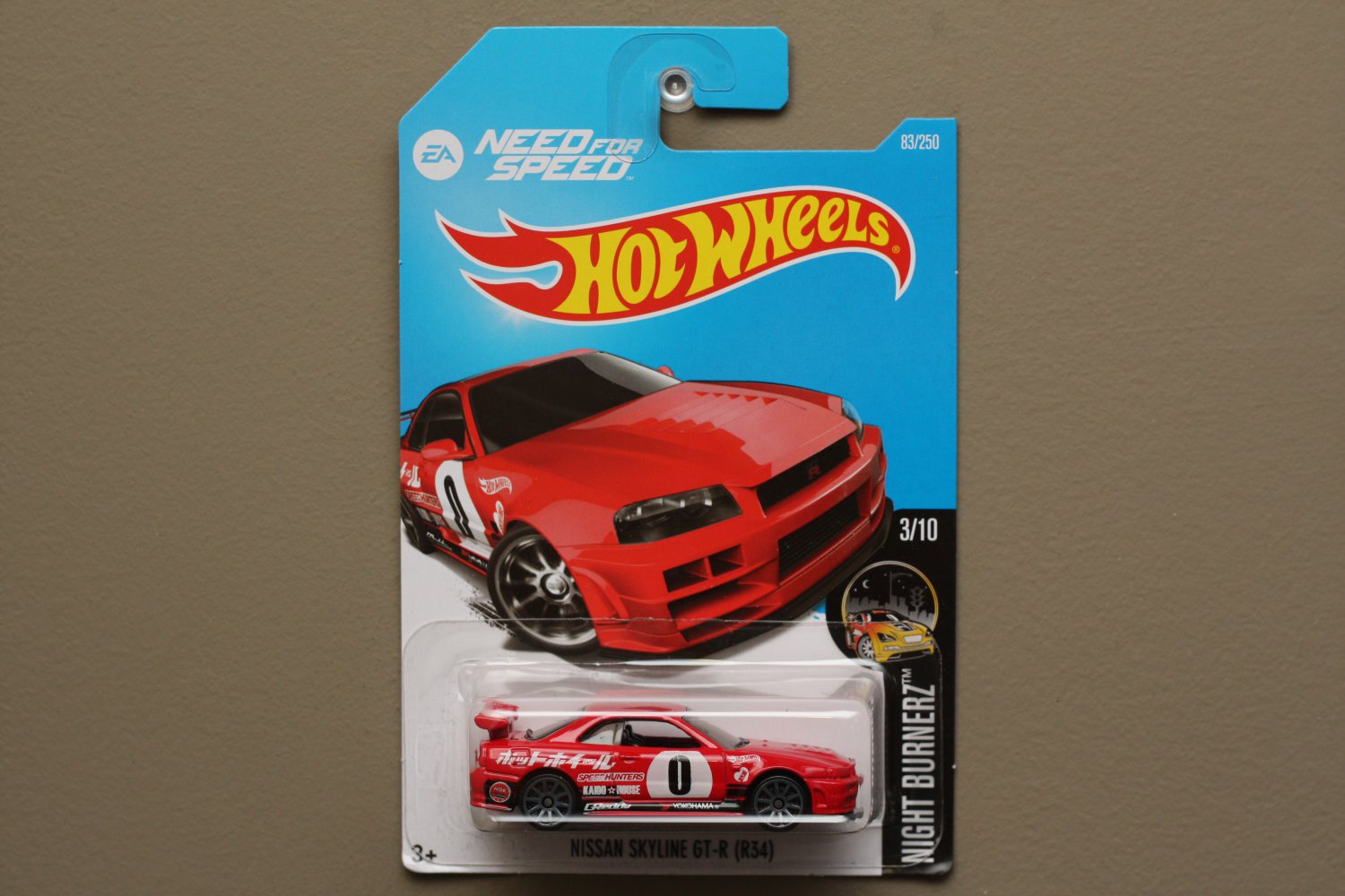 Hot Wheels 2016 Nightburnerz Nissan Skyline GT R R34 Red