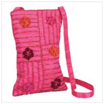 Embroidered Ruby Red Purse (35540)