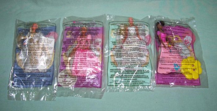McDonalds Barbies 1996 Lot of 4 #BR9604A
