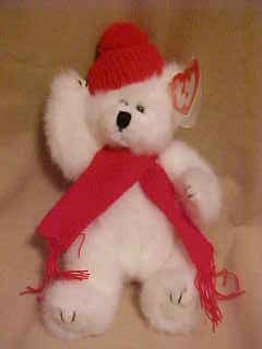 RETIRED TY ATTIC TREASURE FUZZY PEPPERMINT POLAR BEAR
