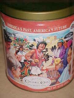 TRAILS END CARAMEL CORN COLLECTOR ADVERTISING TIN