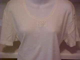 WHITE RHINESTONE 2000 MILLENNIUM T-SHIRT ONE SIZE ALL